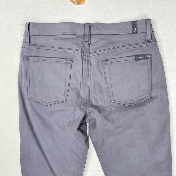 7 FOR ALL MANKIND x MALHIA KENT JEANS SKINNY JACQUARD SILVER GEO SIZE 29 - Picture 3 of 9